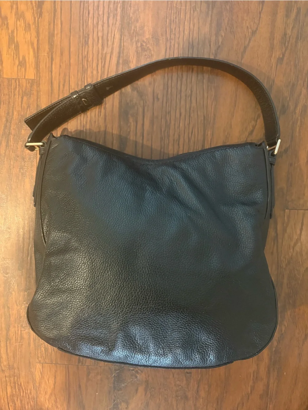 Marc Jacobs Black Leather Hobo with Gold Hardware